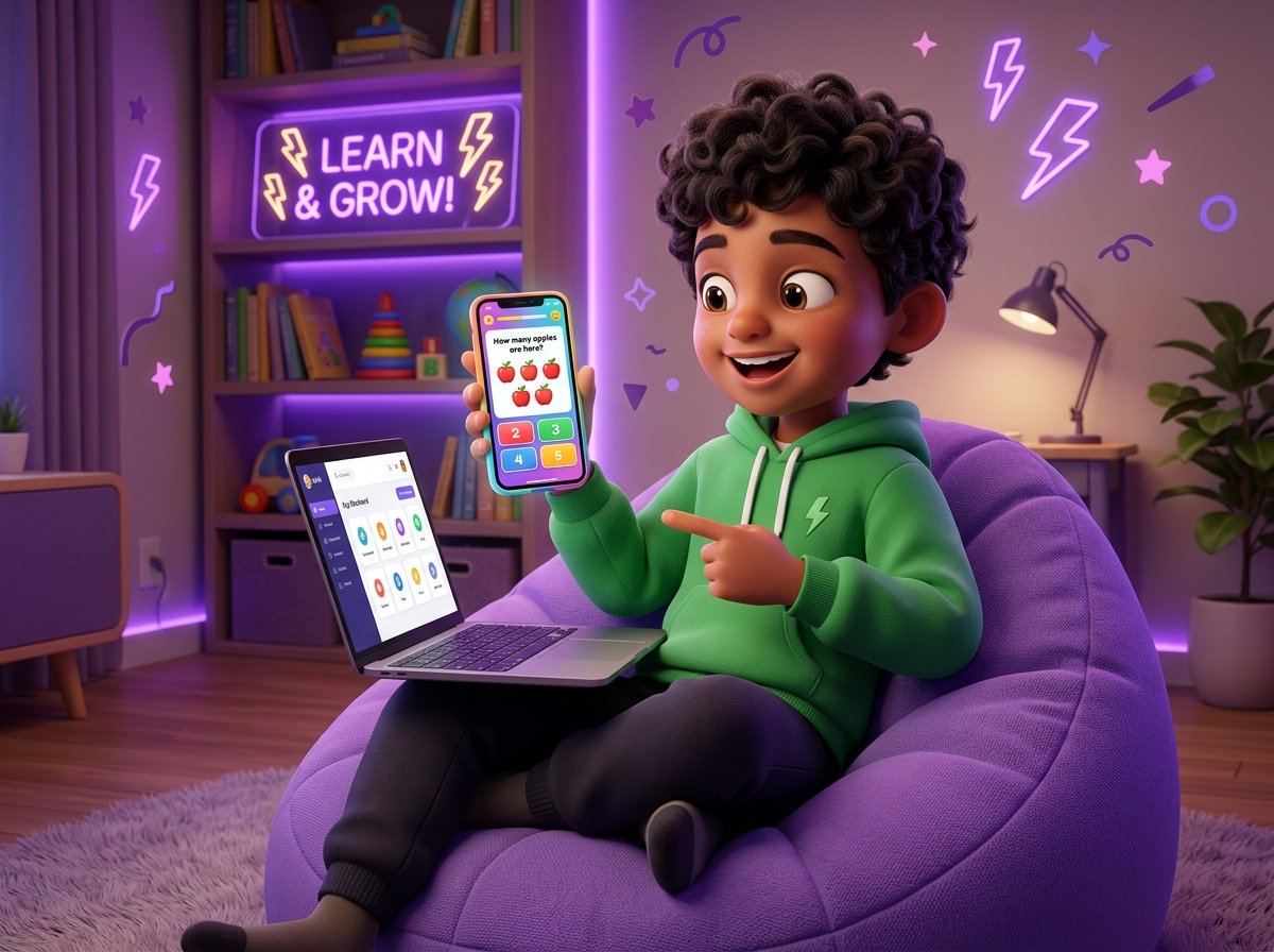 Child learning on laptop with TaraLearn